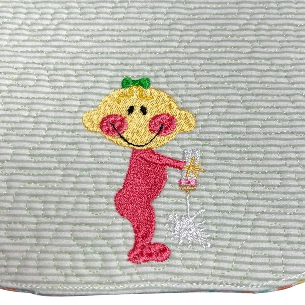 Hand Crafted Flannel Burp Cloth Contoured Padded Fabric Quilted Reversible